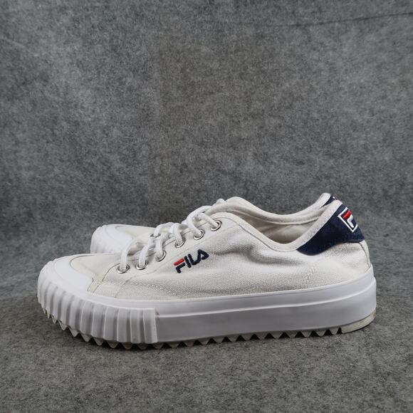 Fila Shoes Big Kids 7 Classic Kicks Sneakers Athletic Trainer White Canvas Retro - Picture 4 of 11